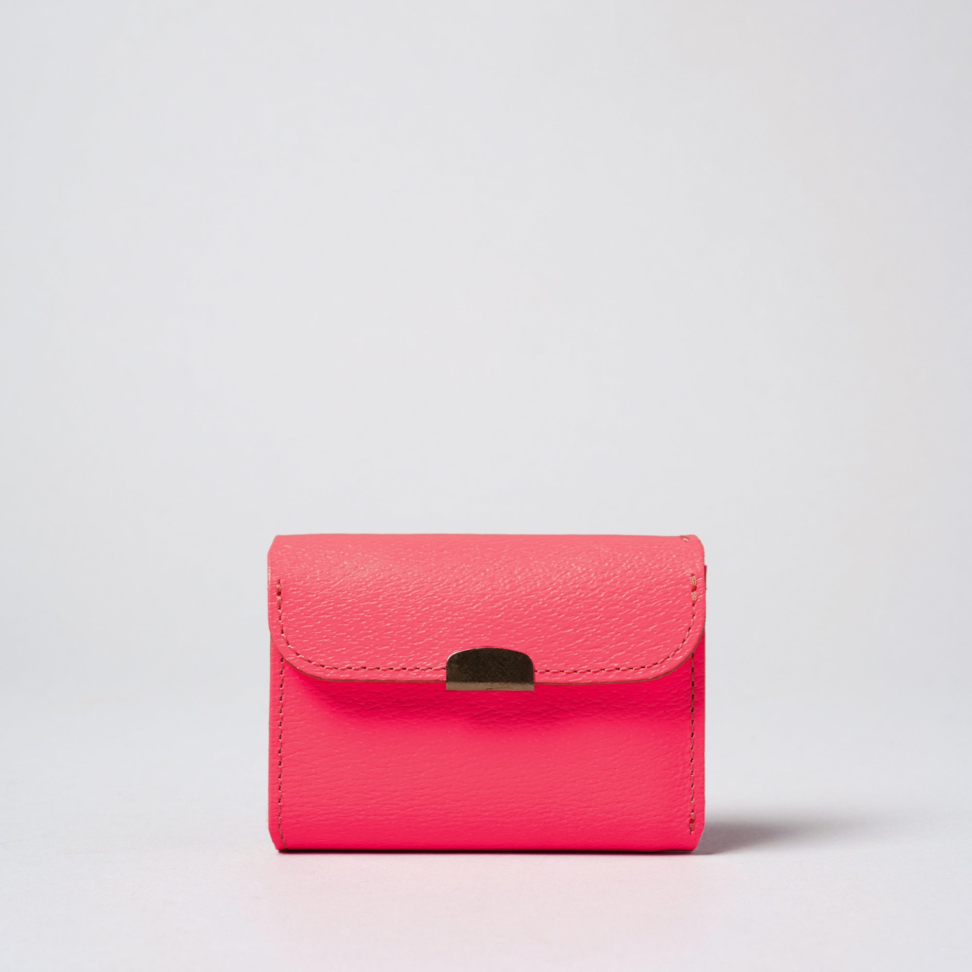 ハーフ＞NEON LEATHER コンパクトウォレット/ピンク | テーーマ