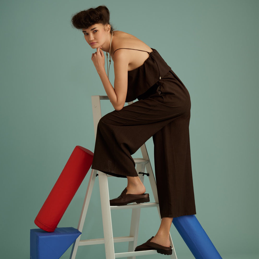 <Liberato>  Tatami Loafer Slipper / Dark Brown