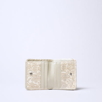 ＜アルカン＞クレア二つ折り財布/ベージュ