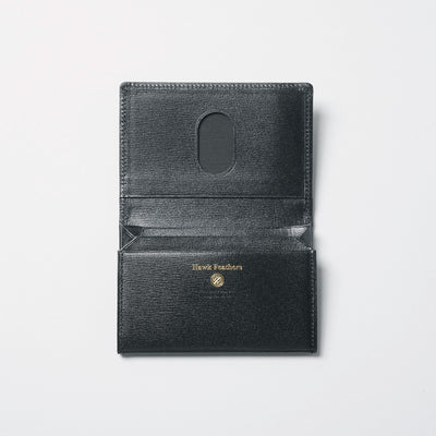 <Hawk Feathers> Kangaroo Business Card Holder with Gusset / Black