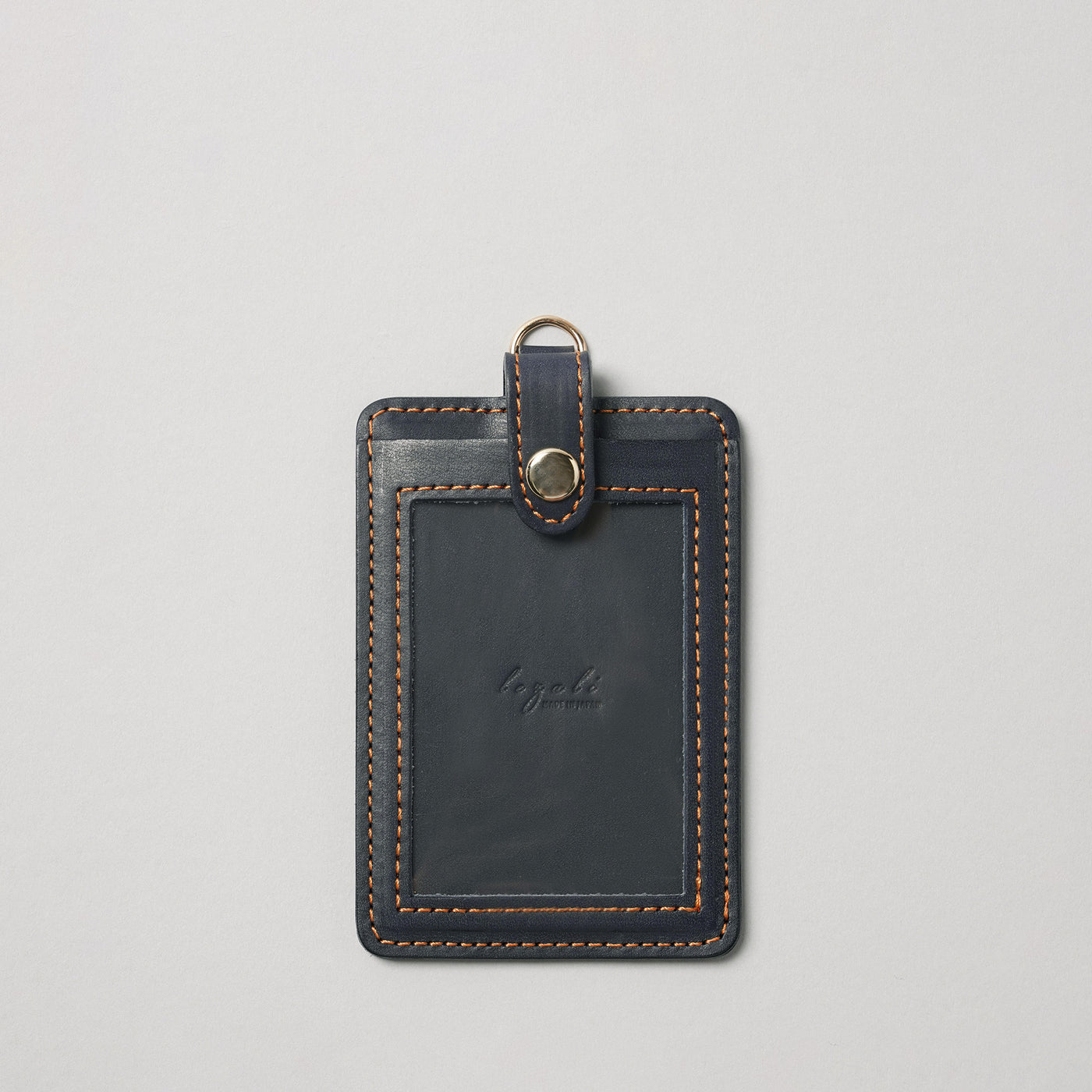 <lezali> Italian Leather ID Case (Vertical) / Light Navy