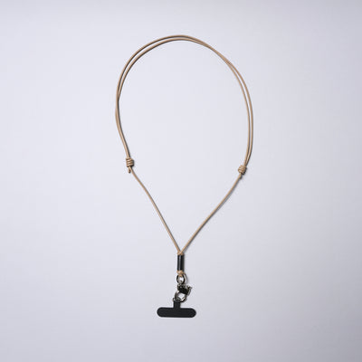 <SENTI FLATTER THE SENSES> Multi Leather Strap w/ Smart Phone Holder (Pull Up Hook) / Ivory