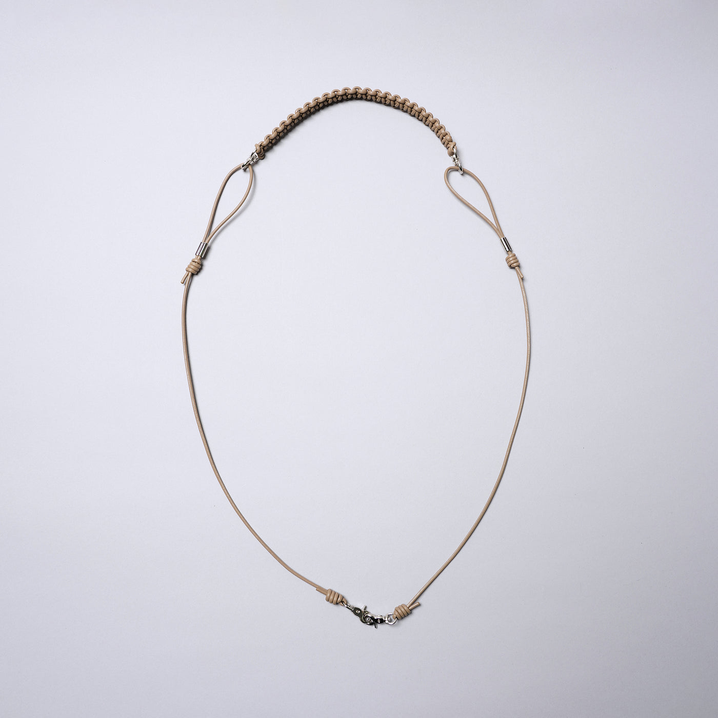 皮革編織多功能掛繩/駱駝色