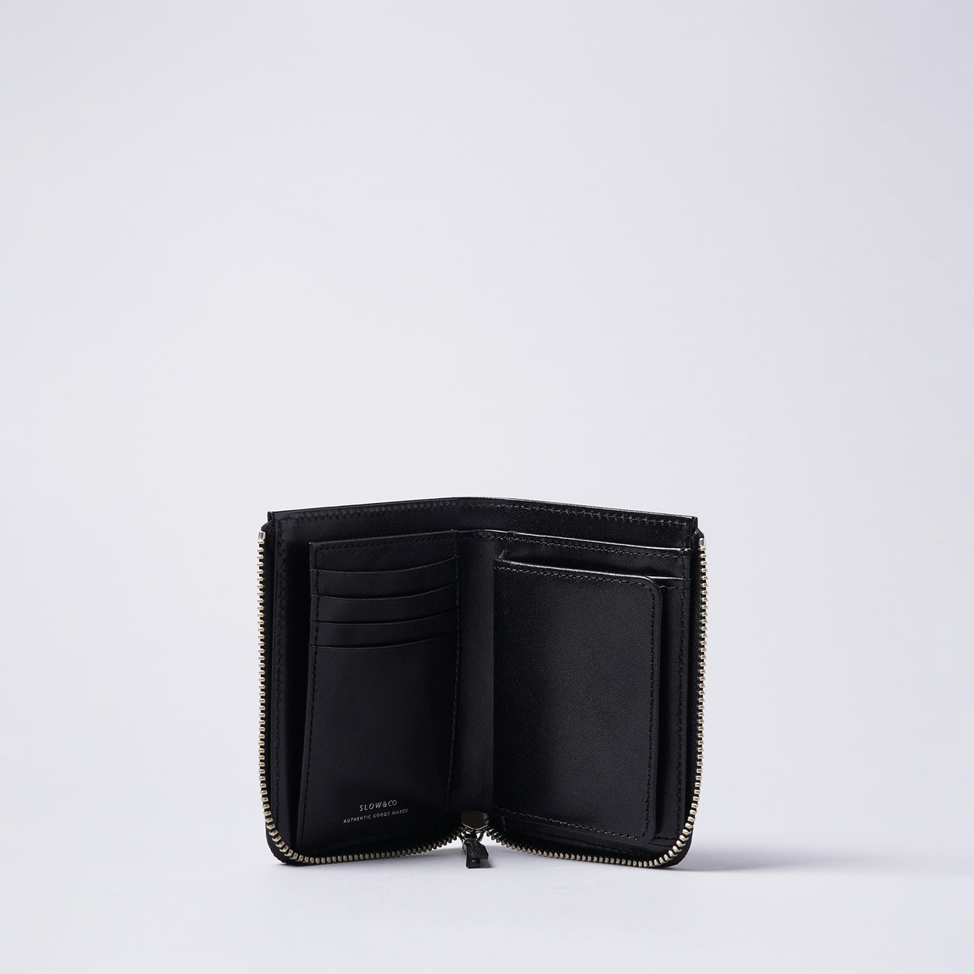 ＜スロウ＞bridle -Lzip middle wallet-/ブラック