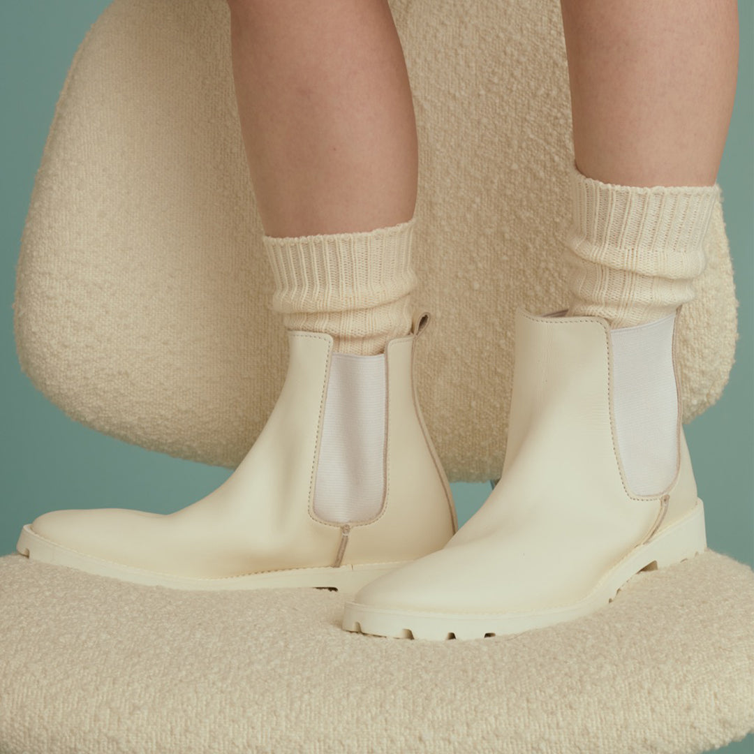 ＜U-DOT＞切爾西靴/白色