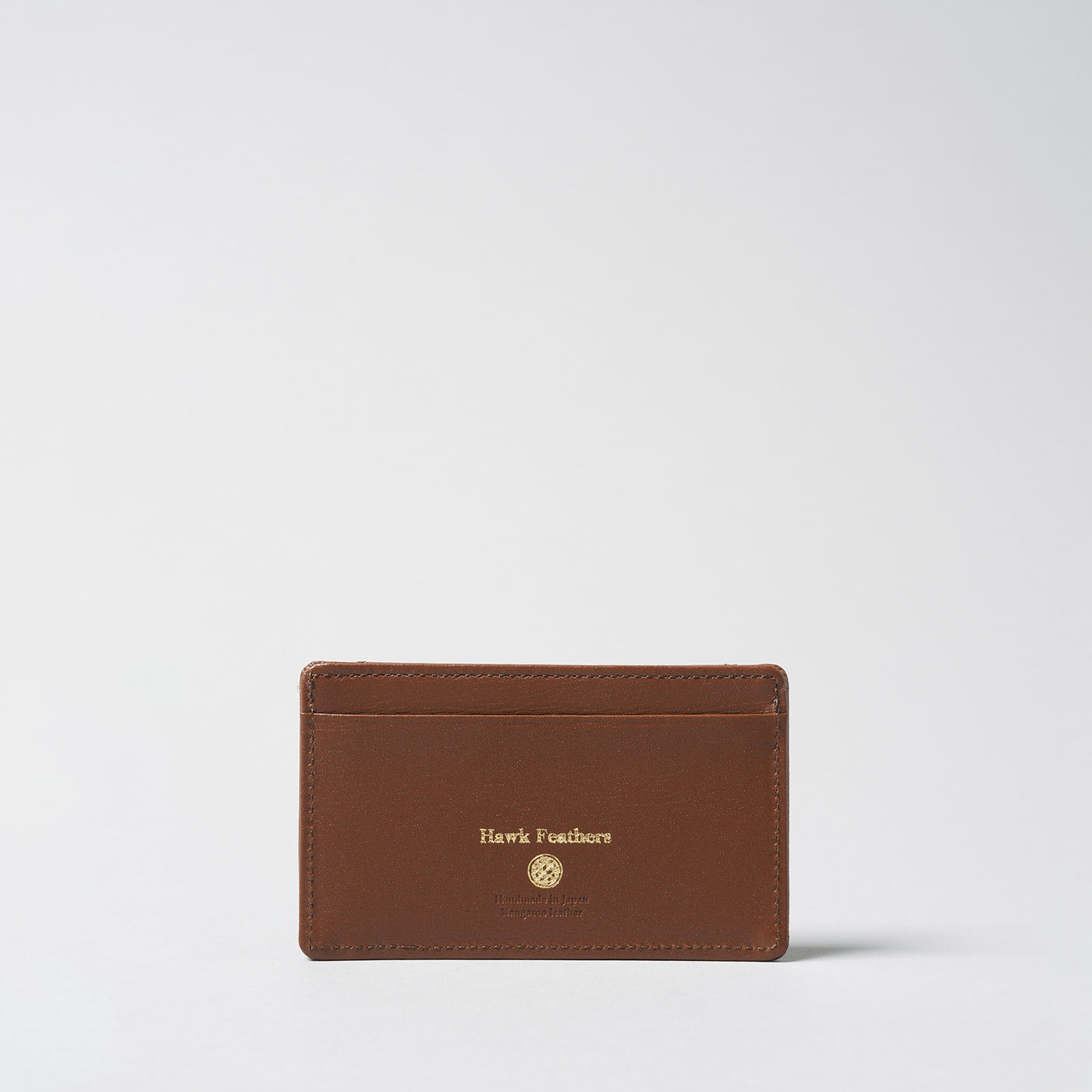<Hawk Feathers> Kangaroo  Box Pass Case with Coin Pocket / Brown