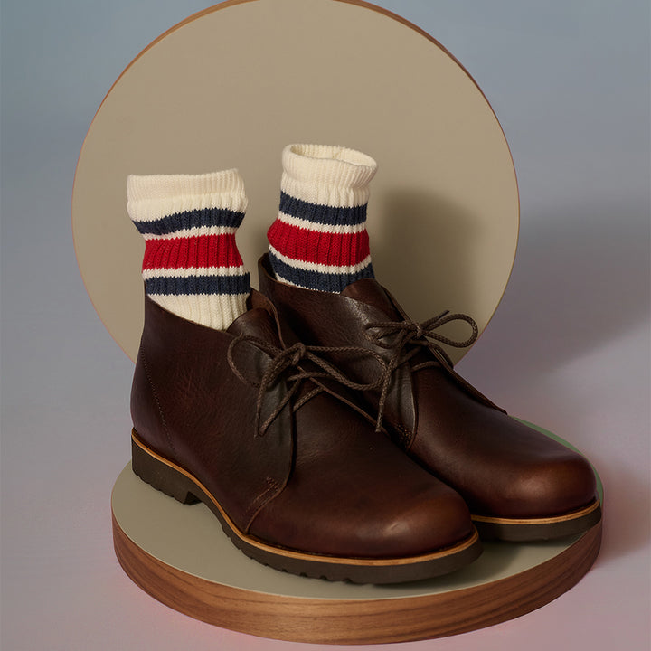 コトカ＞吉野チャッカ メンズ たつの蝋引きレザー/ブラウン | テーーマ