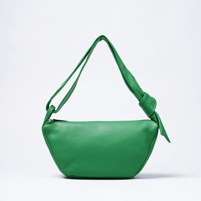 <bell la bell>  Italian Leather Half Moon Bag / Green