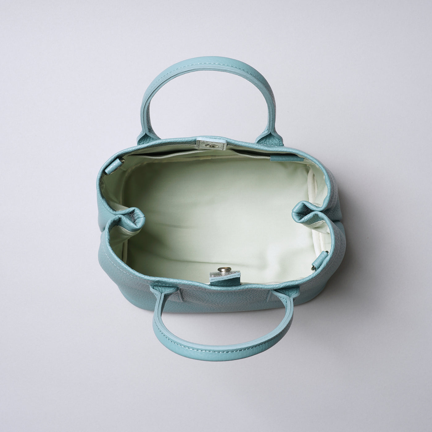 ＜itten-itten＞迷你皮革托特包(附D型環)/灰綠色