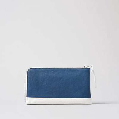 <numeri> Sottile Bi-Color L Zipper Long Wallet / Blue x White