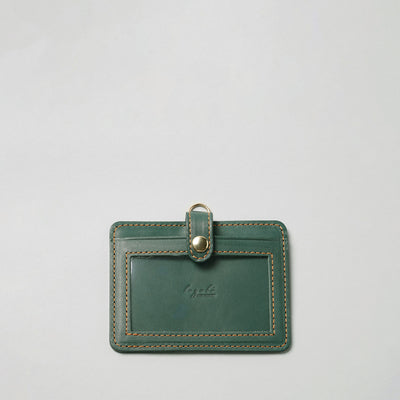 <lezali> Italian Leather ID Case (Horizontal) / Dark Green