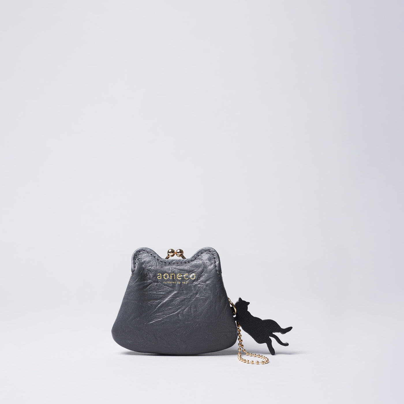 <aoneco> Micro Kiss Lock Pouch / Charcoal Grey