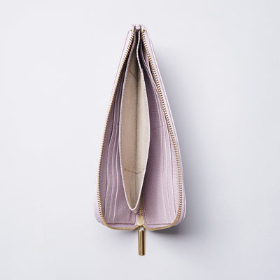 <bell la bell>  Italian Leather L Zipper Long Wallet / Purple