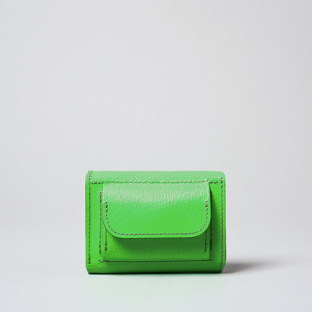 ハーフ＞NEON LEATHER コンパクトウォレット/ピンク | テーーマ