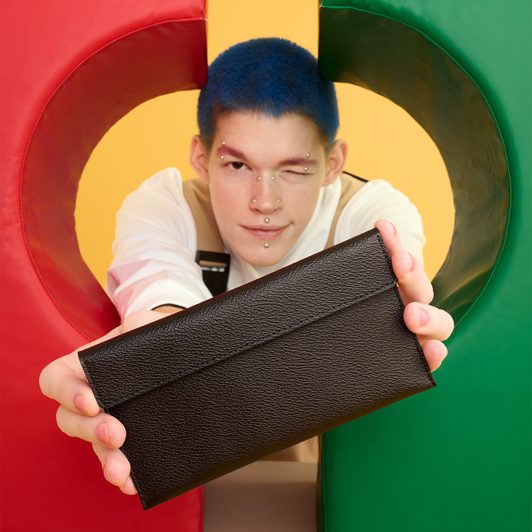 ＜スガタ＞長財布｜工夫の重なり/ブラック