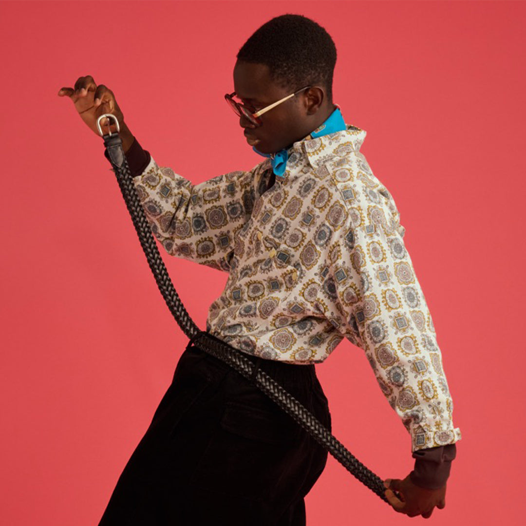 ＜bell la bell＞栃木皮革編織皮帶/黑色