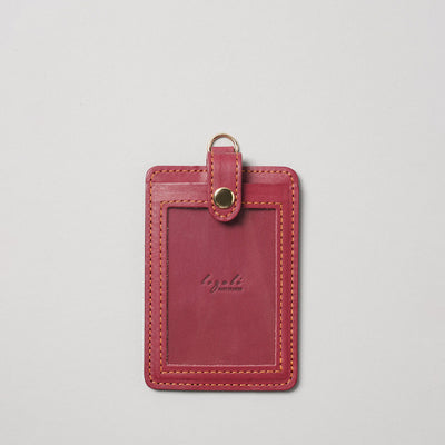 <lezali> Italian Leather ID Case (Vertical) / Rasberry