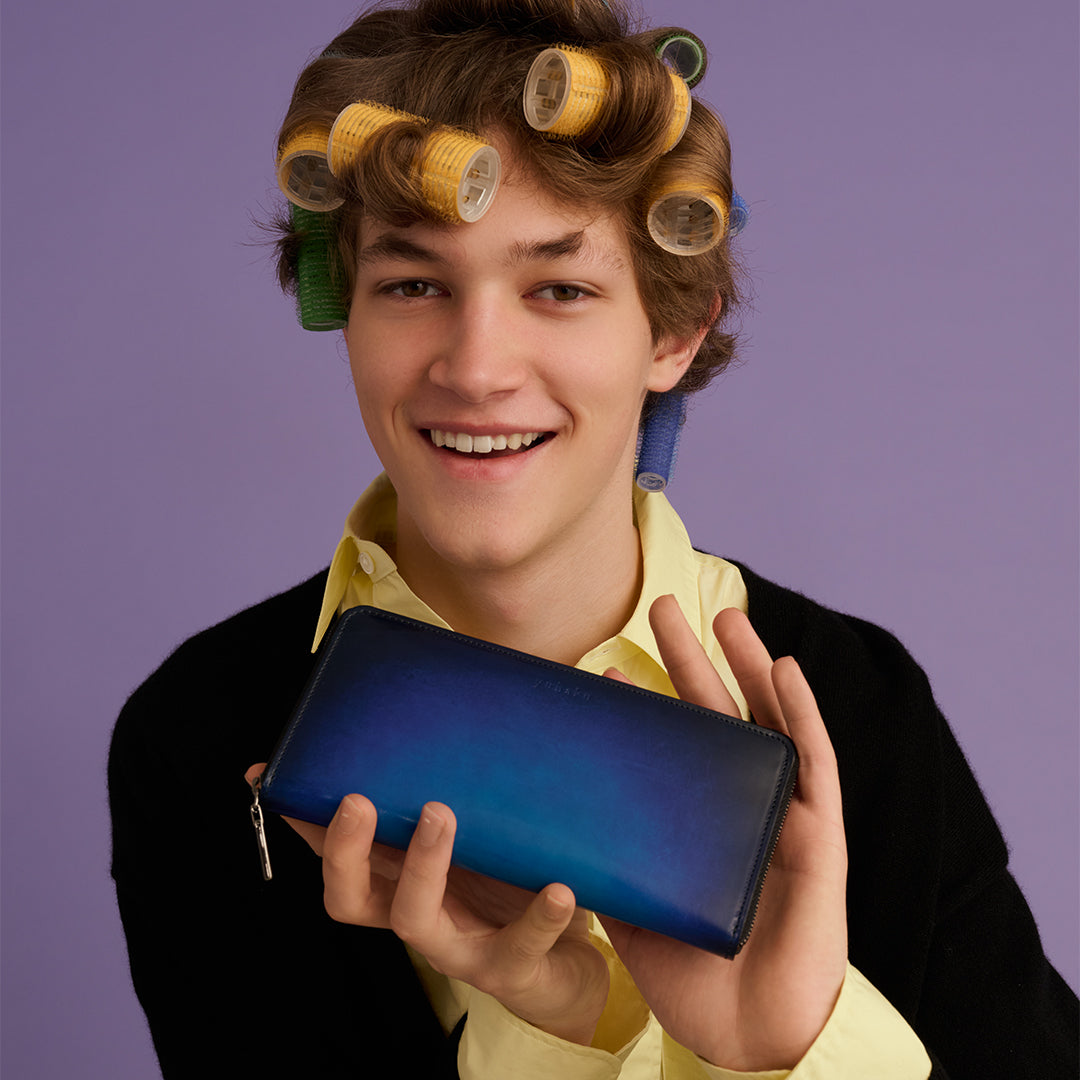 ＜ユハク＞ラウンドファスナーウォレット/ブルー