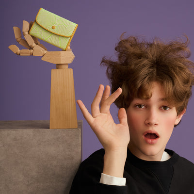 ＜itten-itten＞MANIERA 翻蓋式錢包S/黃色