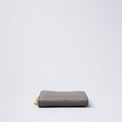 <Annak> Compact Round Wallet / Taupe x Yellow