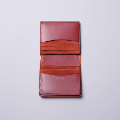 <ASUMEDERU>  Folded Wallet with Open Bill Pocket / Red