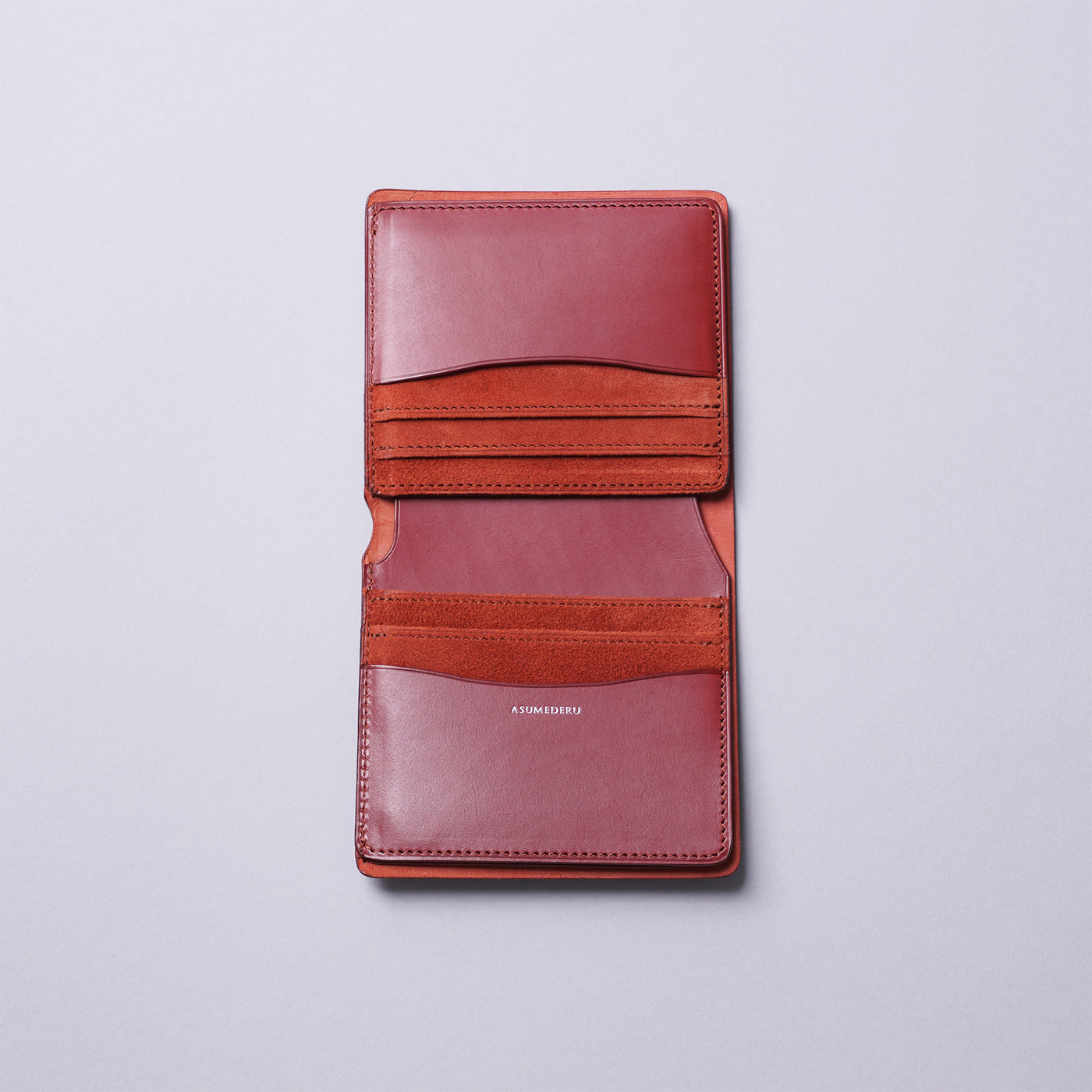 <ASUMEDERU>  Folded Wallet with Open Bill Pocket / Brown