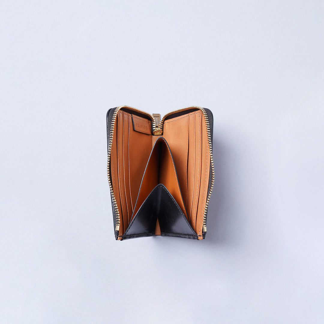 CRAUST ONE様 クラフスト＞ブライドルレザー L字ファスナー財布/Navy (ネイビー