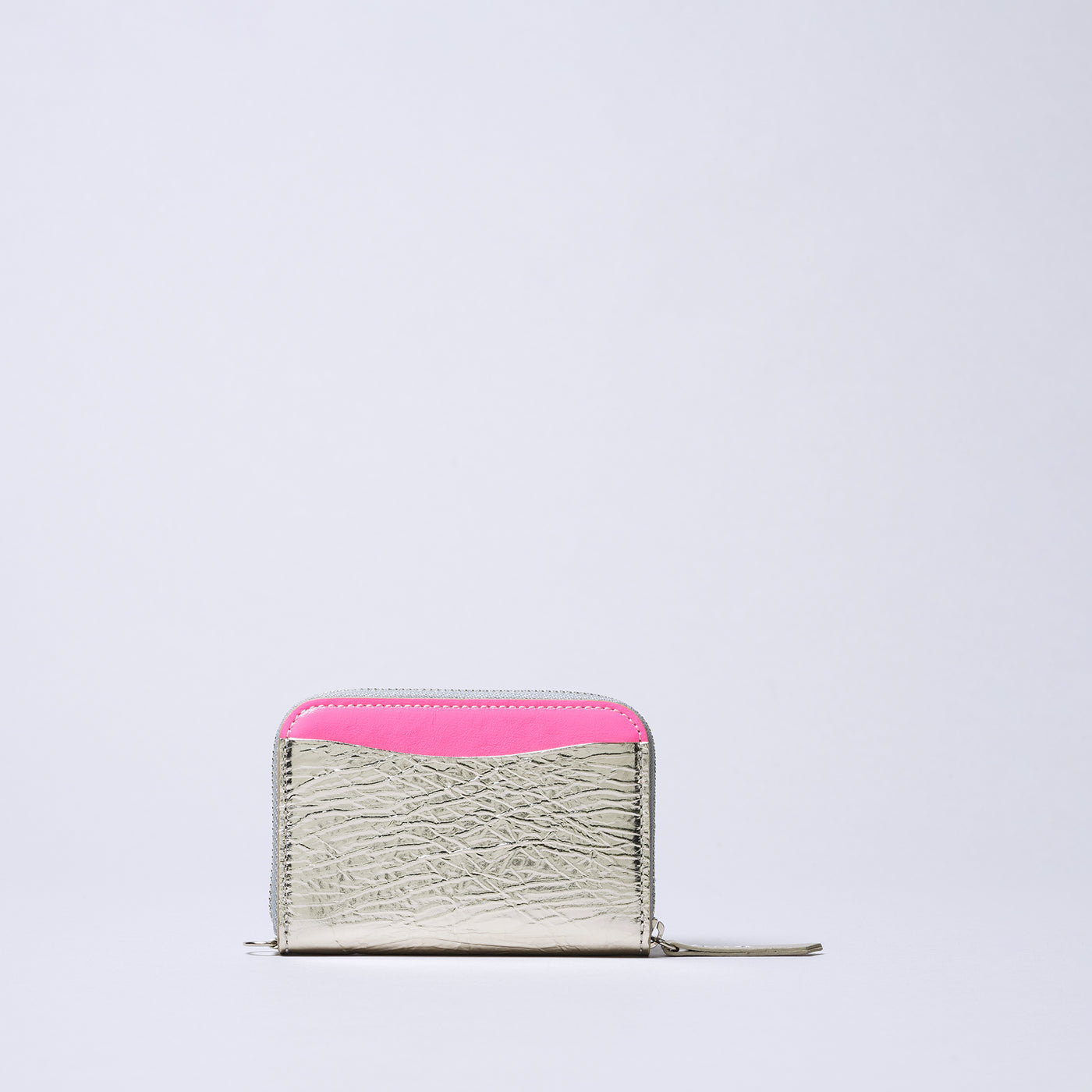 ＜Coquette＞Round Mini Wallet（shiny）/藍色×金色