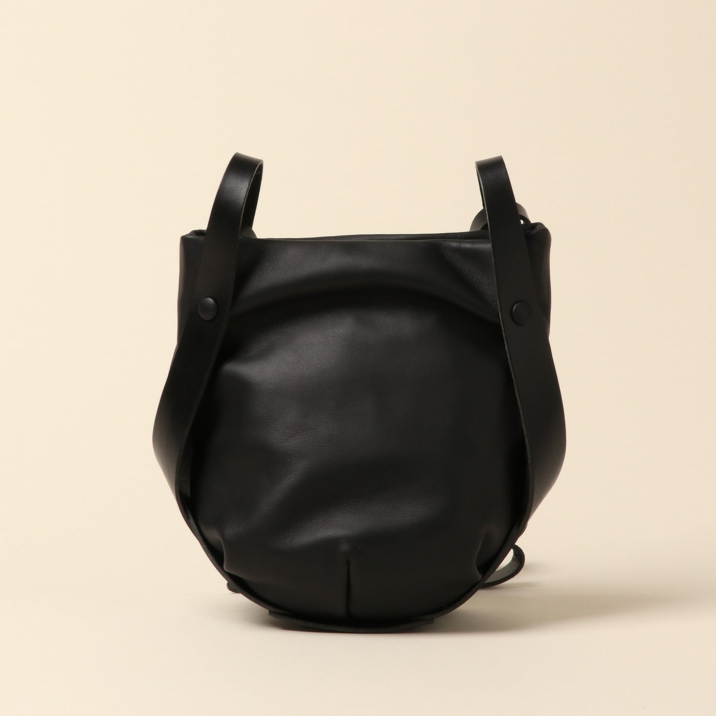 <Estine> Cradle series leather shoulder bag, black