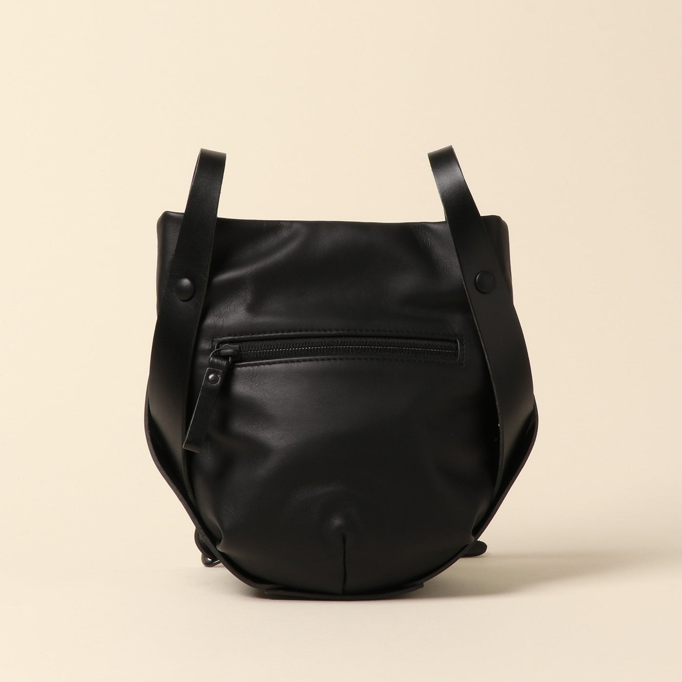 <Estine> Cradle series leather shoulder bag, black