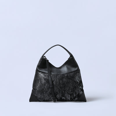 ＜エスティーヌ＞オブリークシリーズ 2WAYショルダーバッグ/ブラック