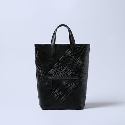 ＜ESTINE＞Noirism系列 兩用型皮革托特包/黑色