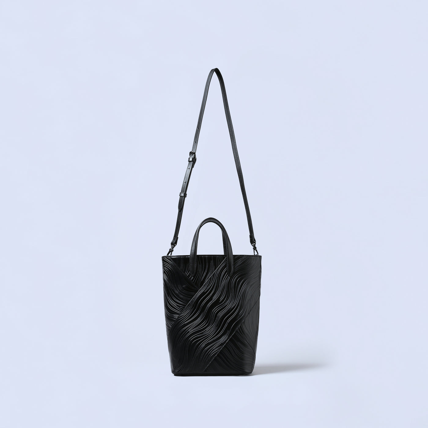 ＜ESTINE＞Noirism系列 兩用型皮革托特包/黑色