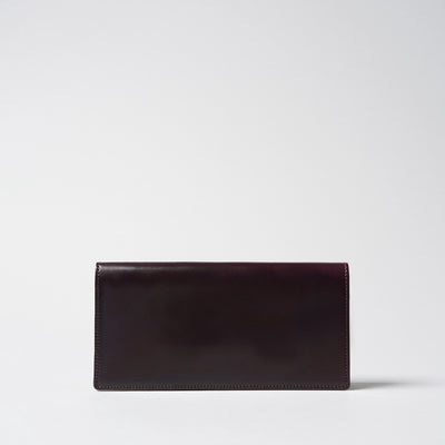 <Hawk Feathers>  Cordovan Long Wallet (Without Coin Pocket) / Wine