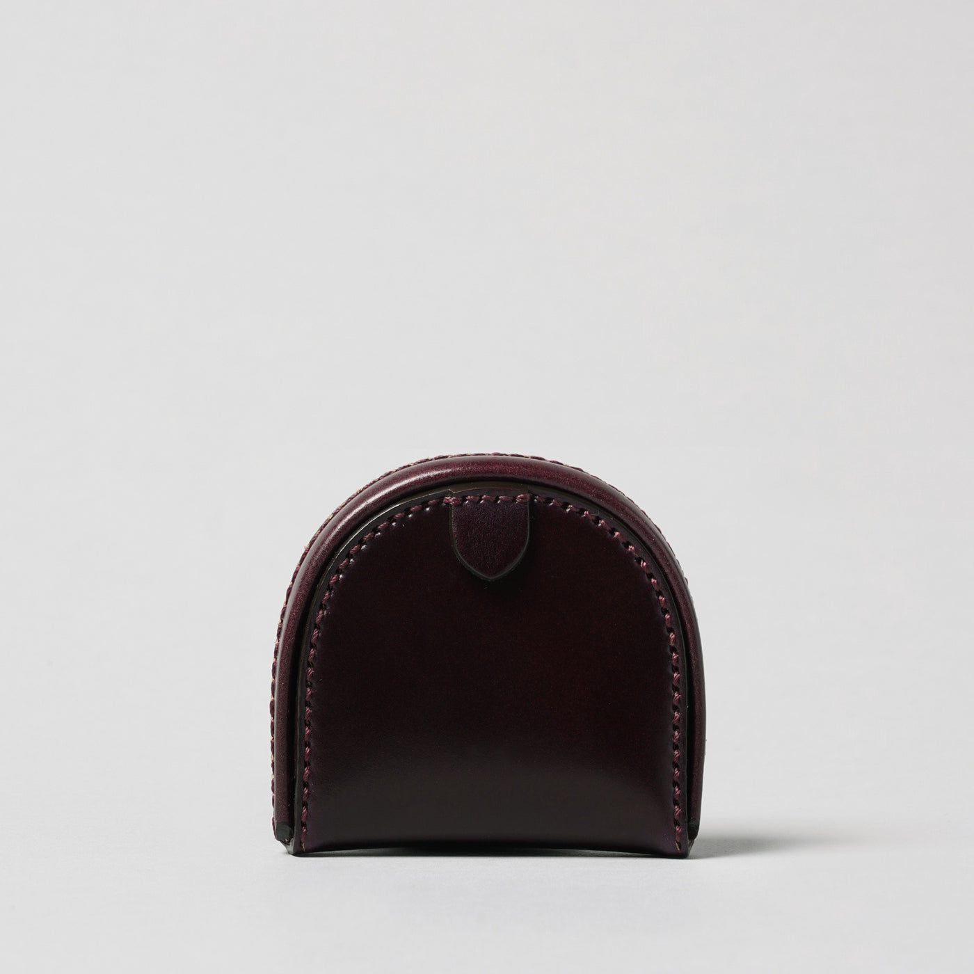 <Hawk Feathers>  Cordovan Horseshoe Shaped Coin Case / Green