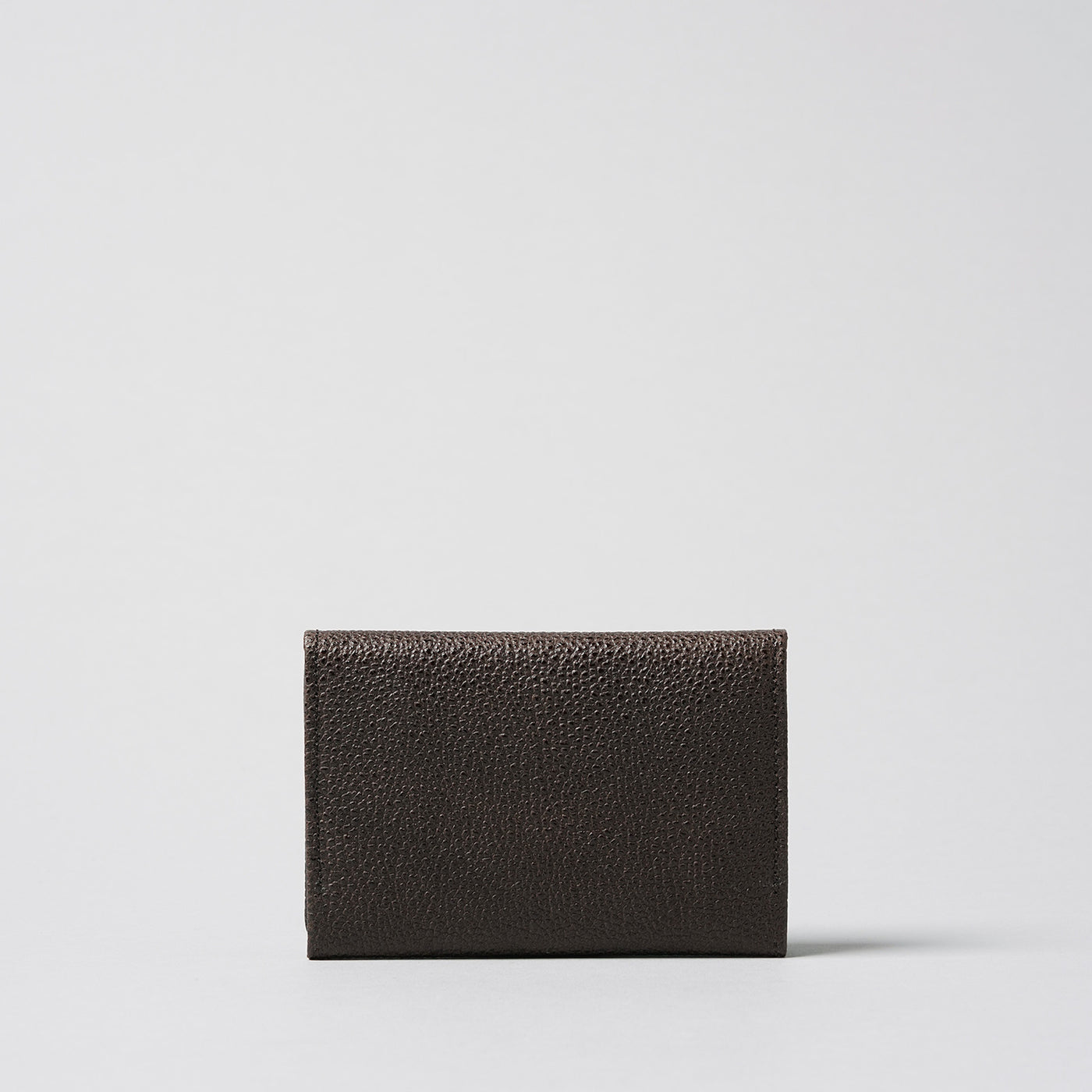 <Hawk Feathers>  Kuro-zan Leather Lacquered Business Card Holder with Gusset / Chocolate