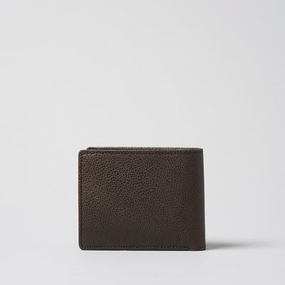 <Hawk Feathers>  Kuro-zan Leather Lacquered Bifold Wallet / Chocolate