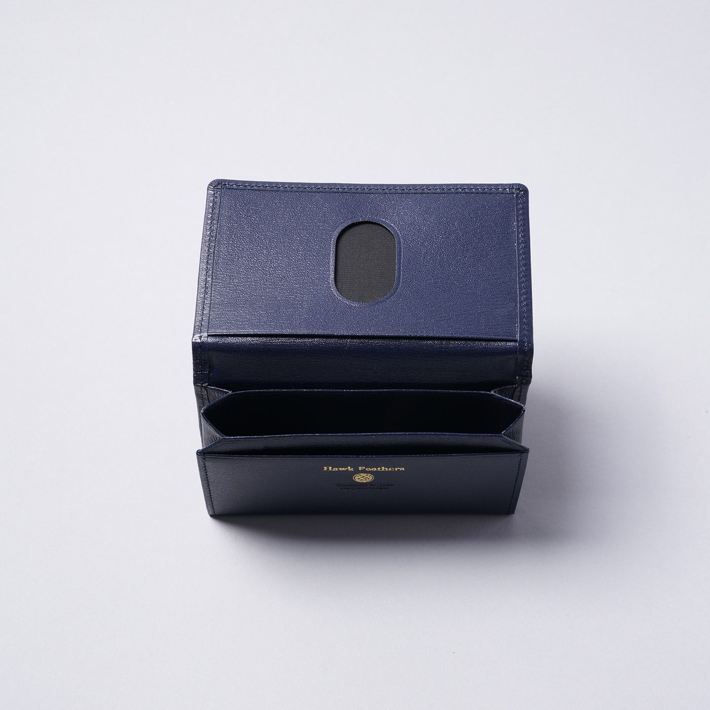 <Hawk Feathers> Kangaroo Business Card Holder with Gusset / Navy