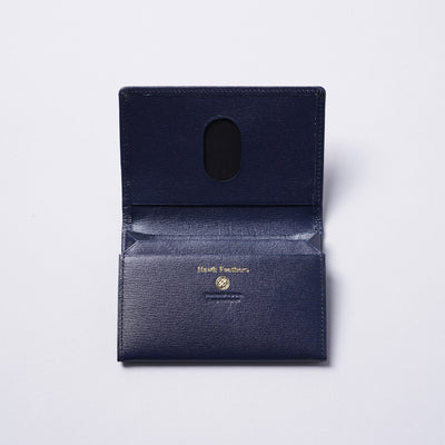 <Hawk Feathers> Kangaroo Business Card Holder with Gusset / Navy