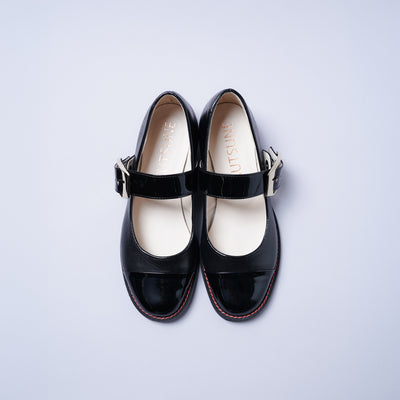 ＜クツネ＞BIG BIJOU PUMPS/黒(ブラック)