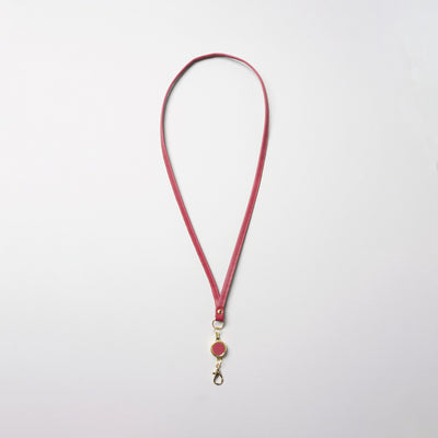 <lezali> Italian Leather Neck Strap / Dark Green