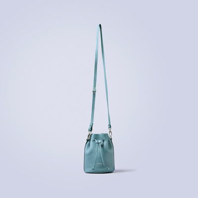 ＜LEZALI＞壓花迷你抽繩肩背包/金色