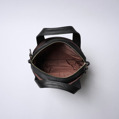 Apollon 兩用圓形斜背包 小/黑色