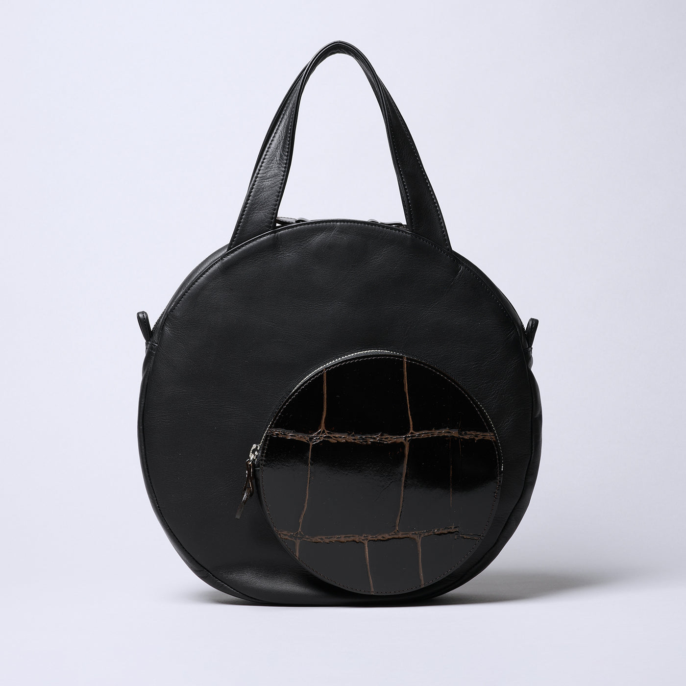 ＜リアルマインド ブラックレーベル＞アポロン 2way丸形ショルダーバッグ　大/ブラック