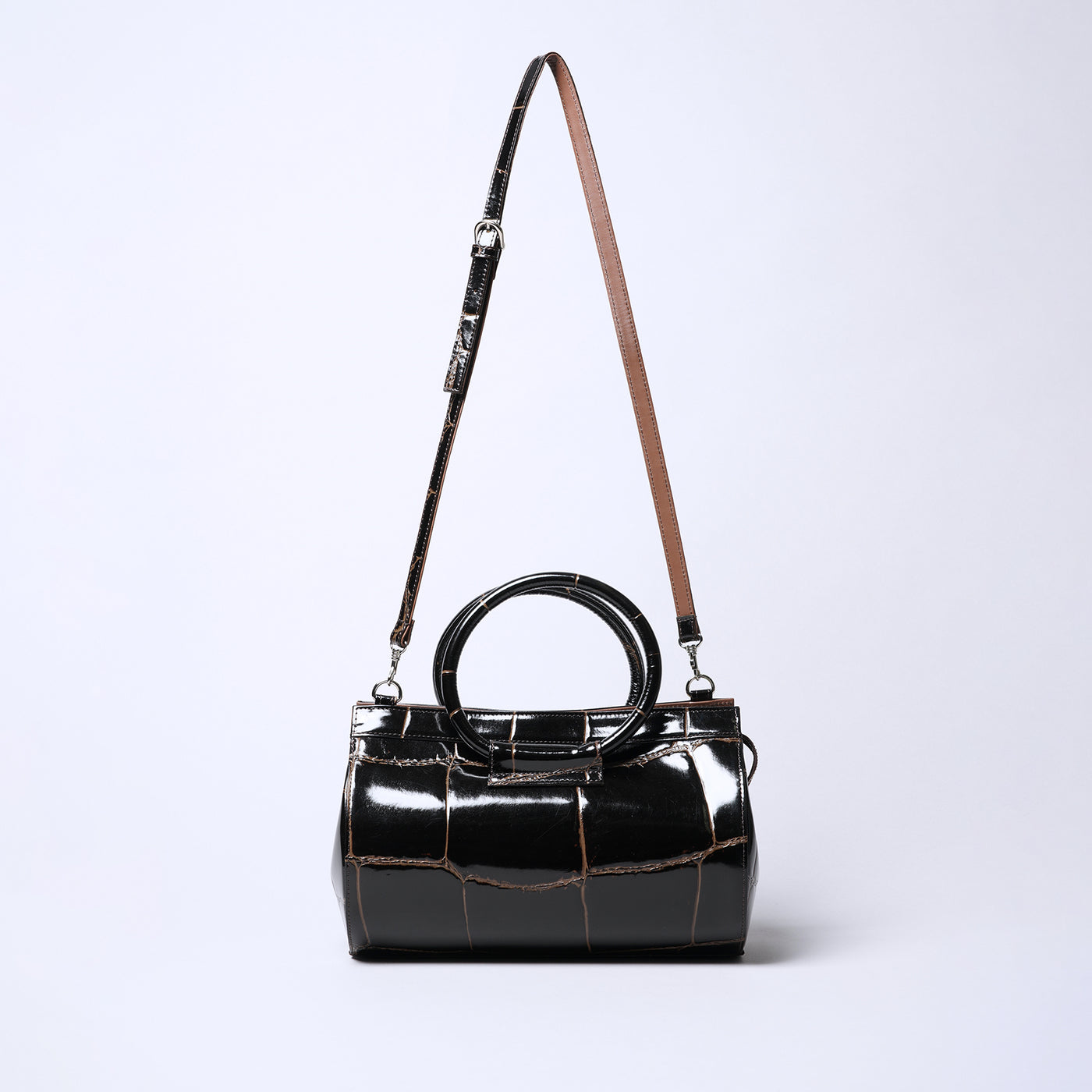 Prima Borsa 圓筒形斜背包/巧克力色