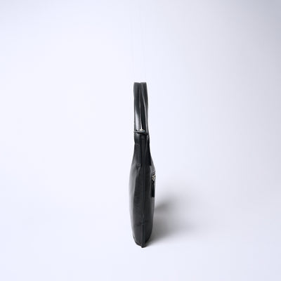 <REAL MIND BL> Fika Thin Gusset Tote Bag / Black