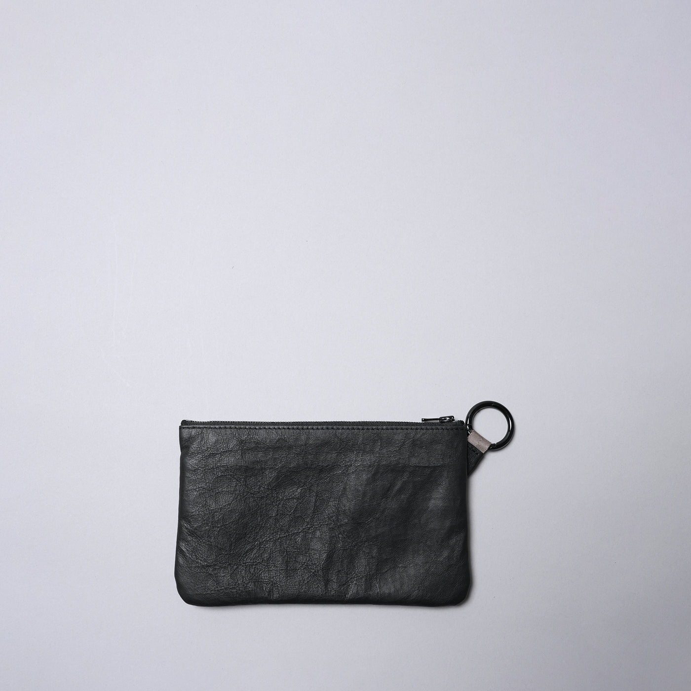 <SENTI FLATTER THE SENSES> Super Lightweight Dyneema Leather Ring Pouch L/ All Black