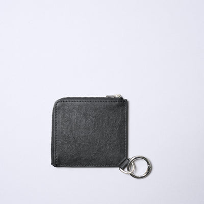 <SENTI FLATTER THE SENSES> Super Lightweight Dyneema Leather L Zip Wallet / Black