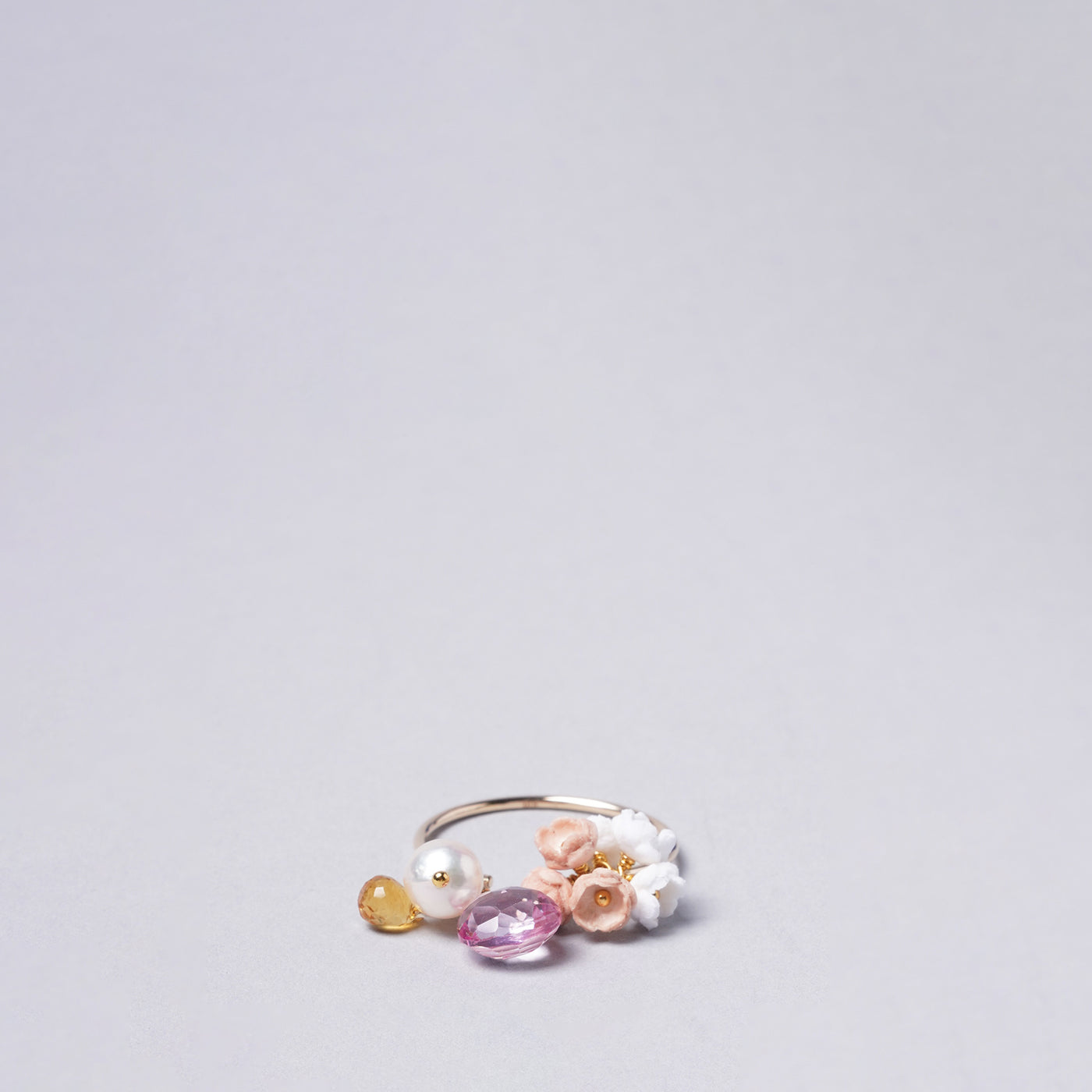 <Selieu> teema special order Akoya pearl Megu Ring A/white & cherry