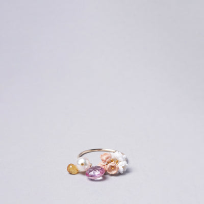 <Selieu> teema special order Akoya pearl Megu Ring A/white & cherry